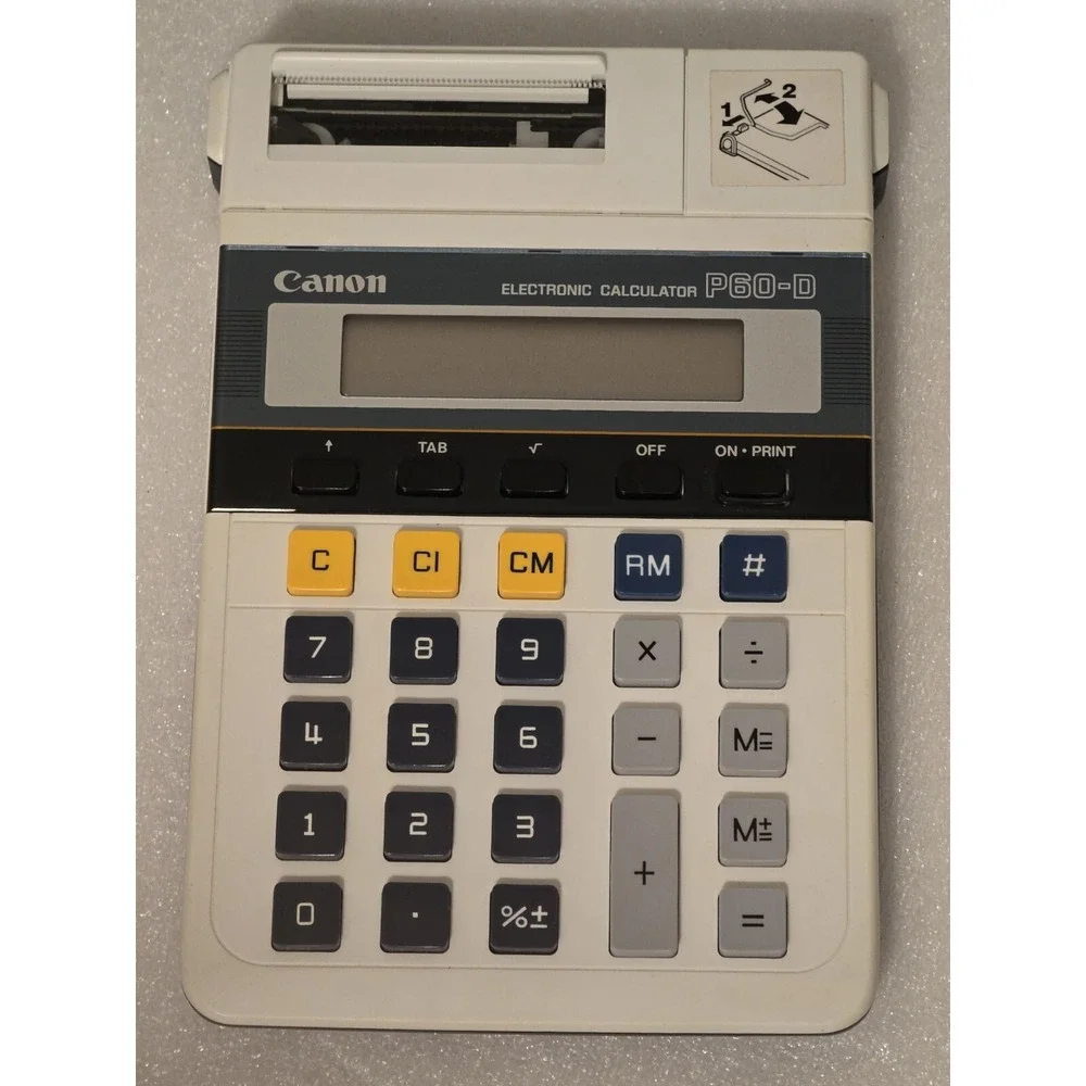 Canon P60-D Vtg‎ Electronic Calculator Adding Machine New Open Box Made in JAPAN